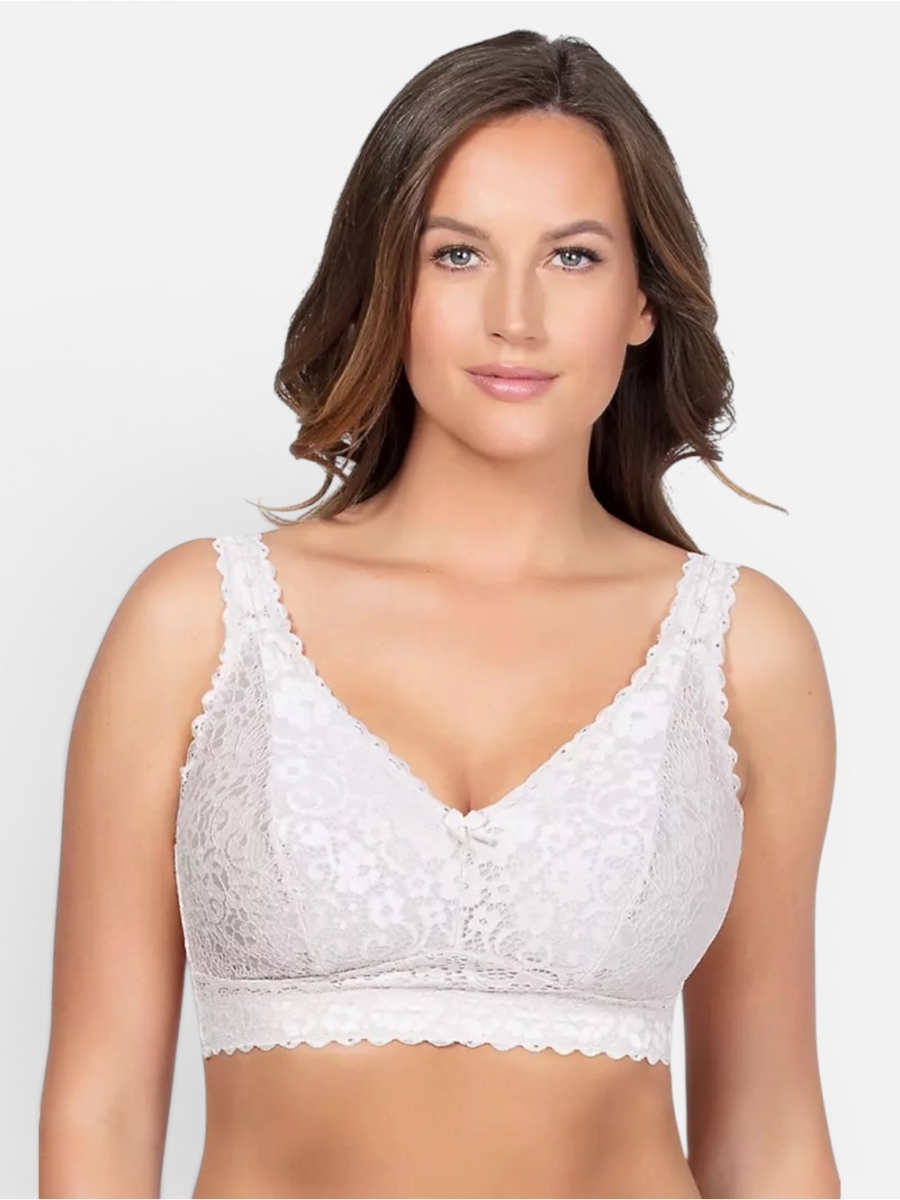 Parfait Adriana Wire-Free Lace Bra 34H White NWOT